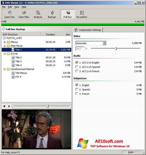 Skjermbilde DVD Shrink Windows 10