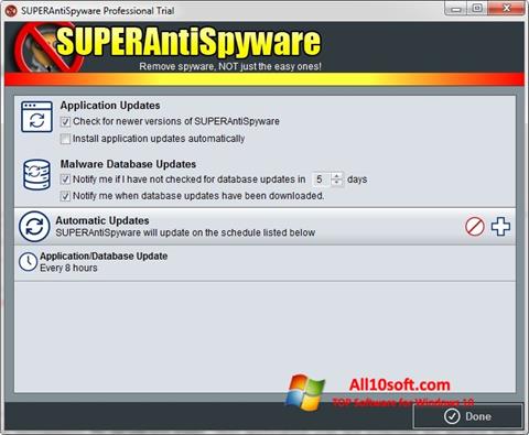Skjermbilde SUPERAntiSpyware Windows 10