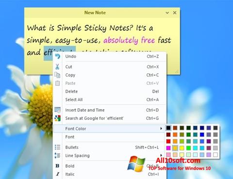 Skjermbilde Simple Sticky Notes Windows 10