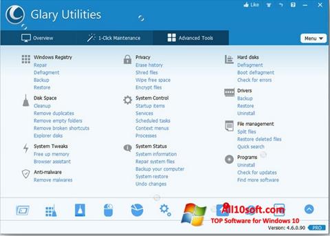 Skjermbilde Glary Utilities Pro Windows 10