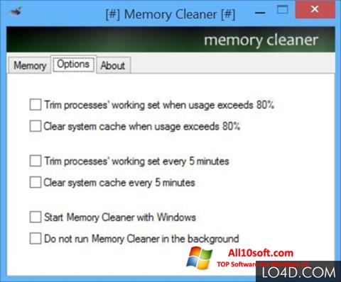 Skjermbilde Memory Cleaner Windows 10