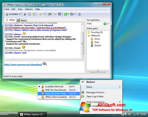 Skjermbilde Vypress Chat Windows 10