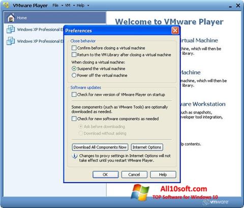 Skjermbilde VMware Player Windows 10