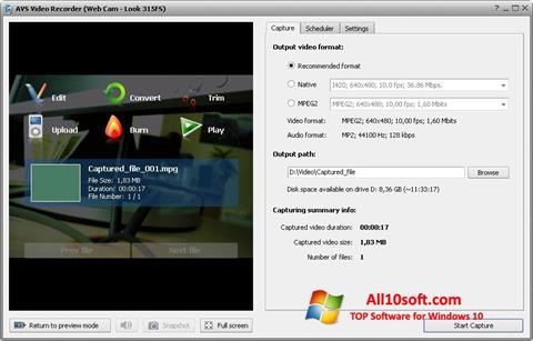 Skjermbilde AVS Video Recorder Windows 10