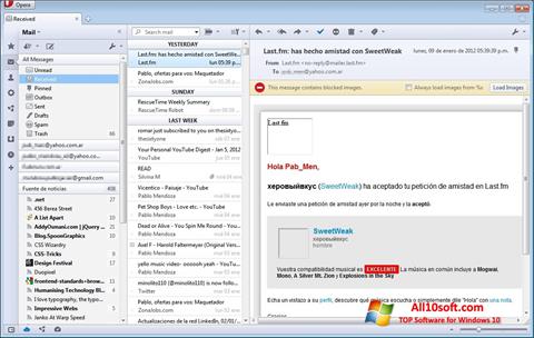 Skjermbilde Opera Mail Windows 10