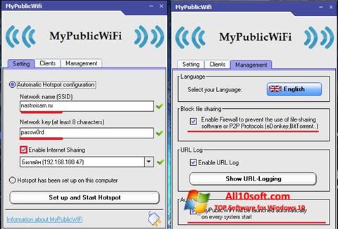 Skjermbilde MyPublicWiFi Windows 10