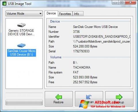 Skjermbilde USB Image Tool Windows 10