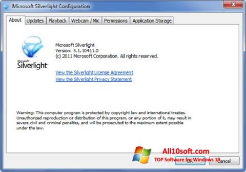 Skjermbilde Microsoft Silverlight Windows 10