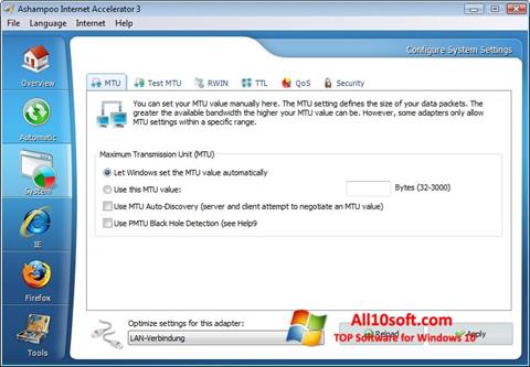 Skjermbilde Ashampoo Internet Accelerator Windows 10