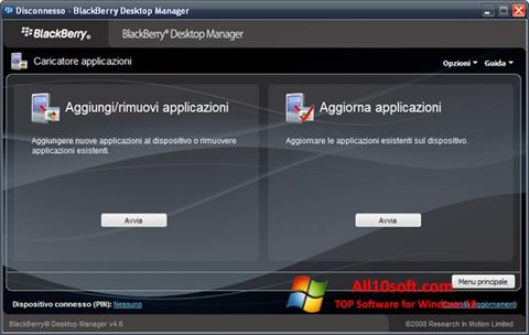 Skjermbilde BlackBerry Desktop Manager Windows 10
