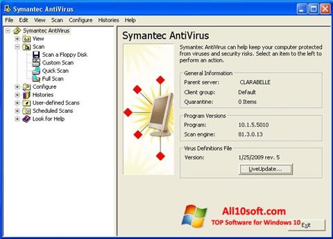 Skjermbilde Symantec Antivirus Windows 10