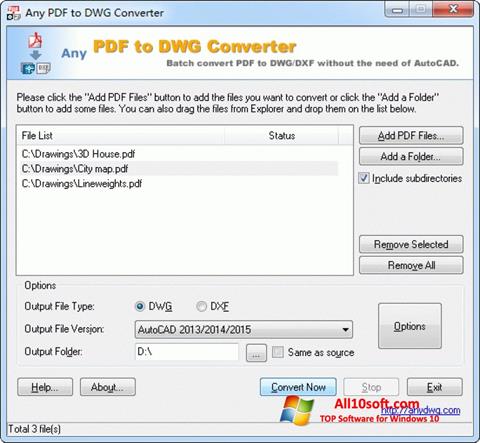 Skjermbilde PDF to DWG Converter Windows 10