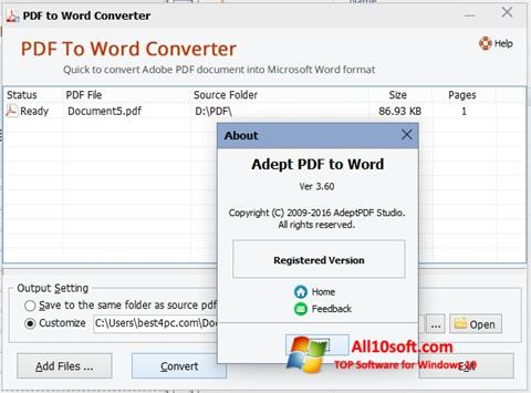Skjermbilde PDF to Word Converter Windows 10