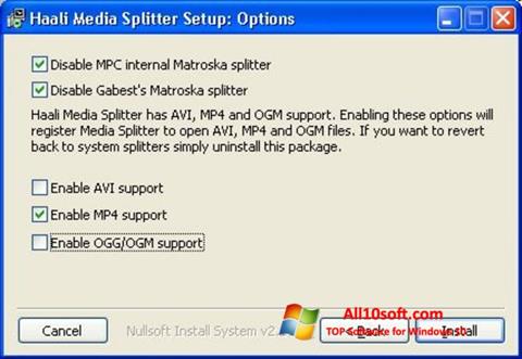 Skjermbilde Haali Media Splitter Windows 10