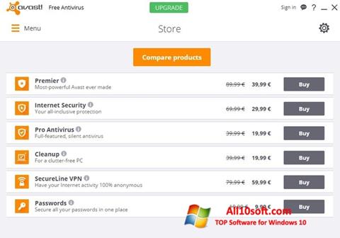 Skjermbilde Avast Free Antivirus Windows 10