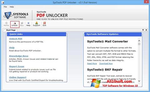 Skjermbilde PDF Unlocker Windows 10