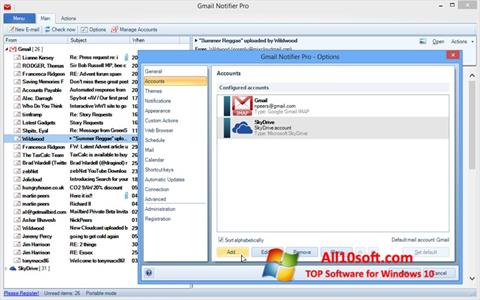 Skjermbilde Gmail Notifier Windows 10