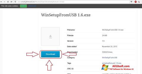 Skjermbilde WinSetupFromUSB Windows 10