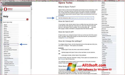 Skjermbilde Opera Turbo Windows 10