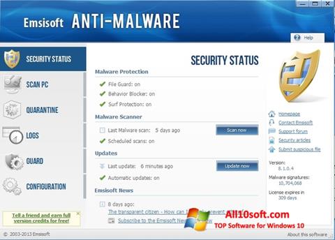 Skjermbilde Emsisoft Anti-Malware Windows 10