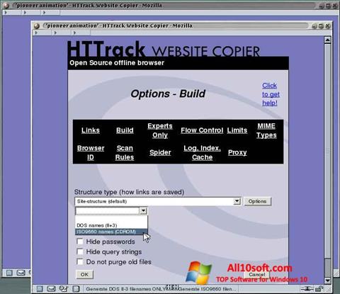 Skjermbilde HTTrack Website Copier Windows 10