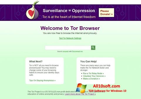 Skjermbilde Tor Windows 10