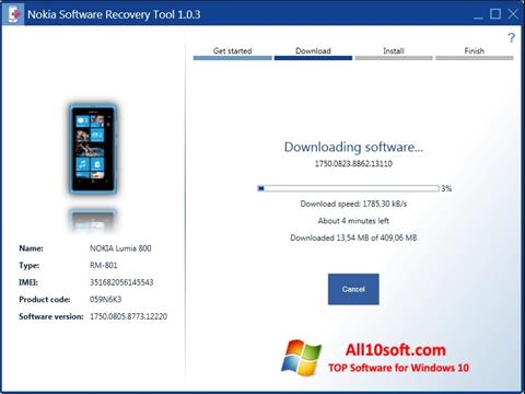 Skjermbilde Nokia Software Recovery Tool Windows 10