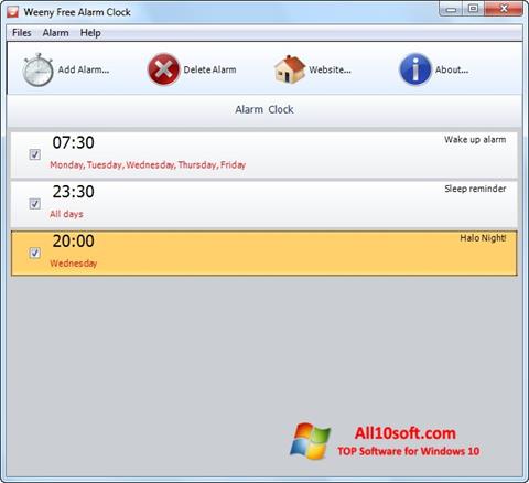 Skjermbilde Free Alarm Clock Windows 10
