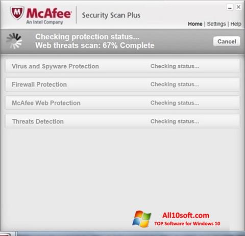 Skjermbilde McAfee Security Scan Plus Windows 10