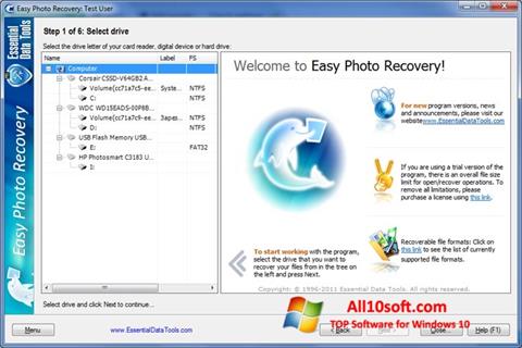 Skjermbilde Easy Photo Recovery Windows 10