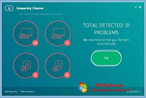 Skjermbilde Kaspersky Cleaner Windows 10