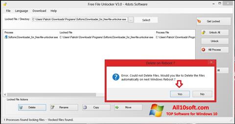 Skjermbilde Free File Unlocker Windows 10