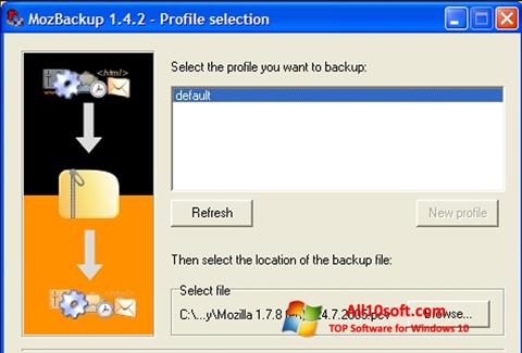Skjermbilde MozBackup Windows 10