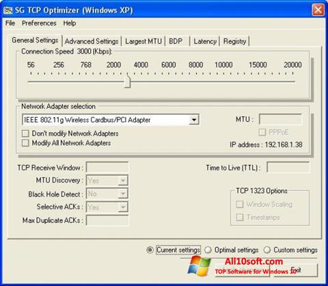 Skjermbilde TCP Optimizer Windows 10