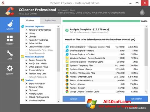 Skjermbilde CCleaner Windows 10