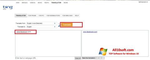 Skjermbilde Bing Translator Windows 10