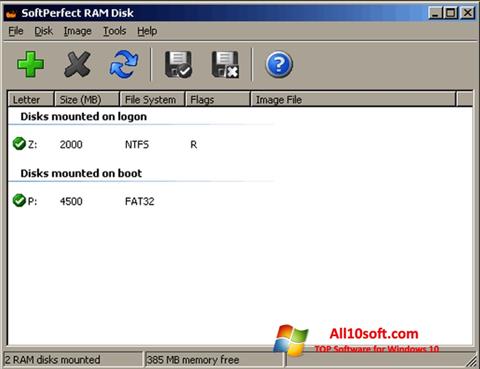 Skjermbilde SoftPerfect RAM Disk Windows 10