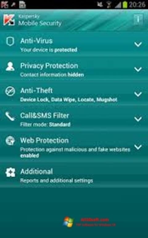 Skjermbilde Kaspersky Mobile Security Windows 10