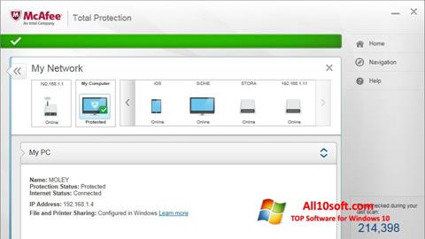 Skjermbilde McAfee Total Protection Windows 10