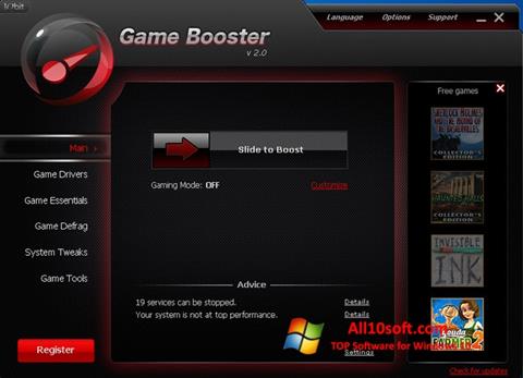 Skjermbilde Game Booster Windows 10